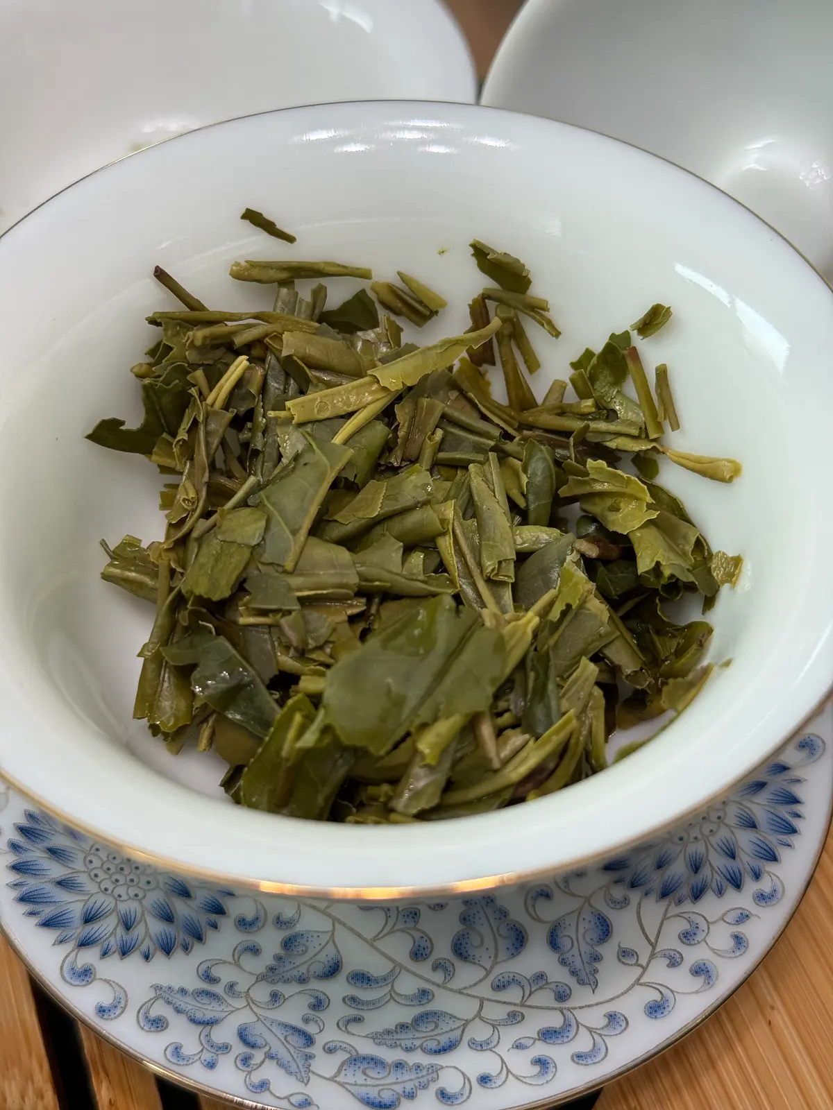 Xi Hu Longjing — wet leaves after session